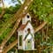 Glitzhome® 20" White & Green Distressed Wood 3-Story Villa Birdhouse